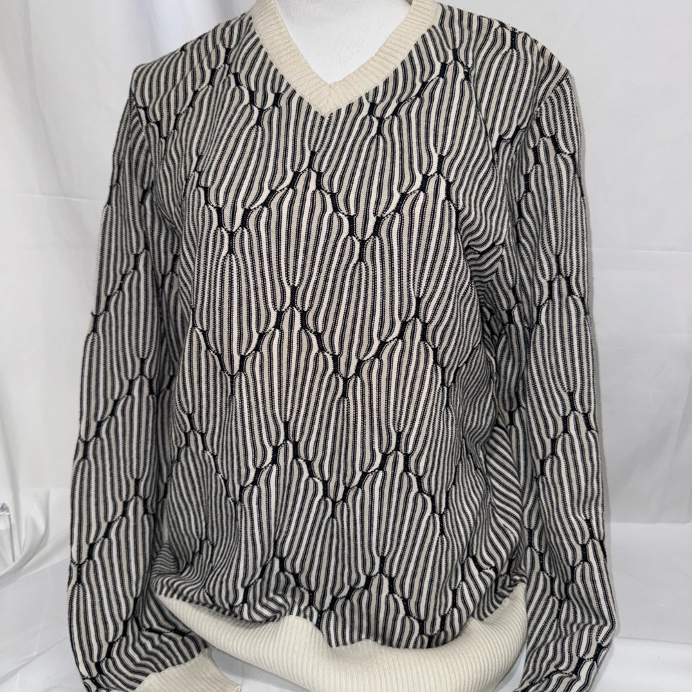 Kenneth Cole New York Mens Alternative Vneck Sweater Silk Cotton Cashmere M